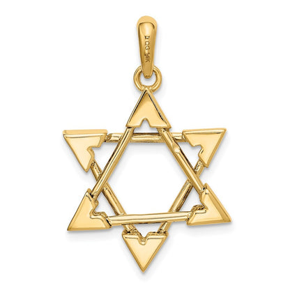14k Two-tone Gold Star of David Pendant for Women
