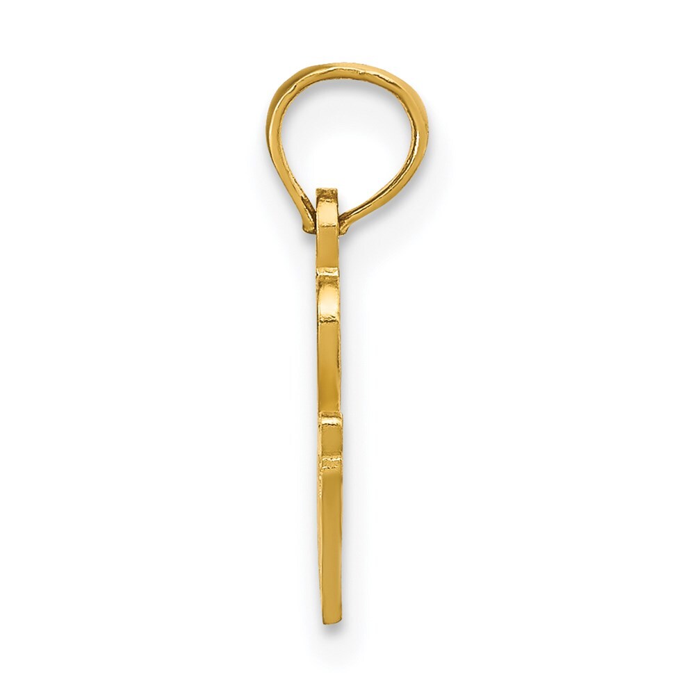 14k Yellow Gold Solid Tennessee State Pendant for Women