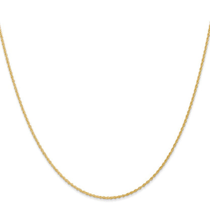 14k Yellow Gold 14 inch 1.1mm Baby Rope with Spring Ring Clasp Chain Necklace