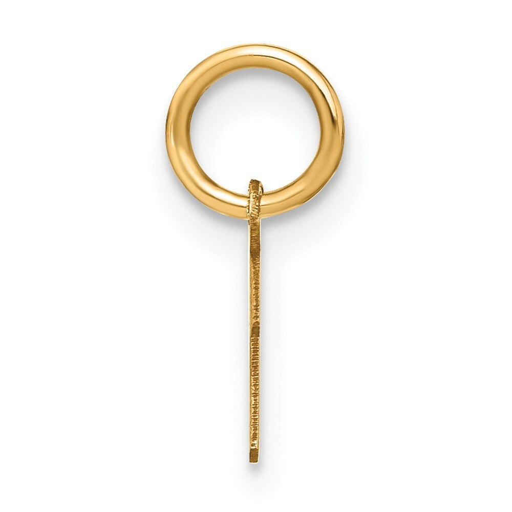 14k Yellow Gold Upper case Letter I Initial Charm Pendant for Women