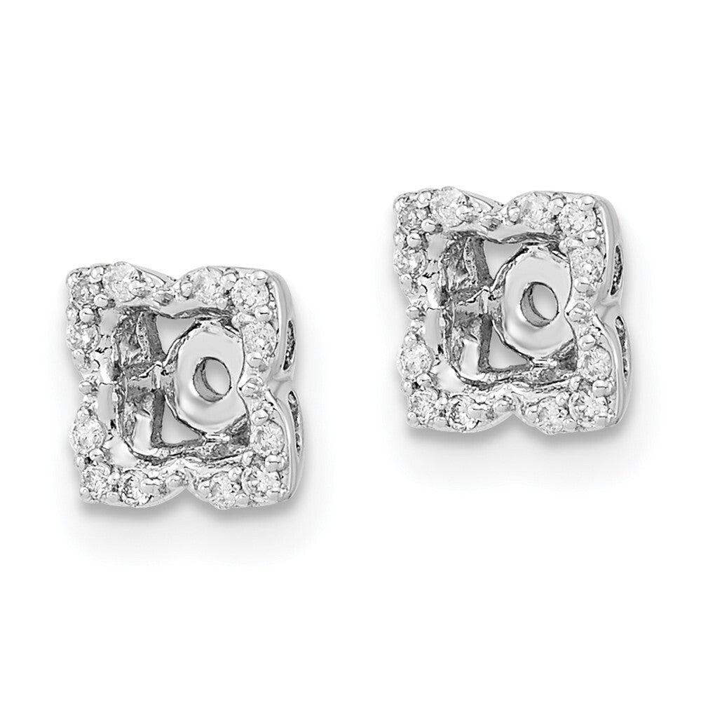14k White Gold Diamond Earring Jackets Gift for Women