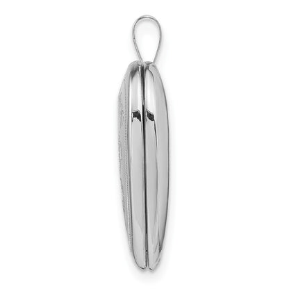 14k White Gold 20mm MOM Hearts Heart Locket Pendant for Women