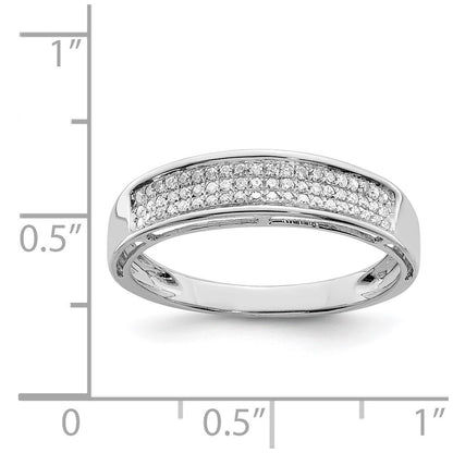 Sterling Silver Rhodium Plated Diamond Ladies Band Ring
