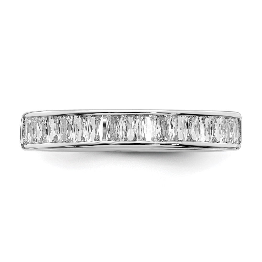 Sterling Silver Rhodium Plated Cubic Zirconia Ring Size 8