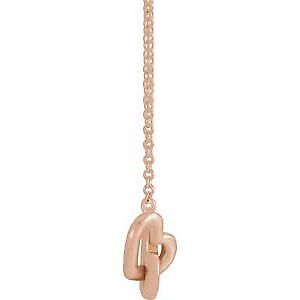 14k Rose Gold Interlocking Heart 16" Necklace