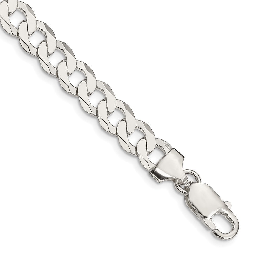 Sterling Silver 7.5mm Flat Curb Chain Bracelet
