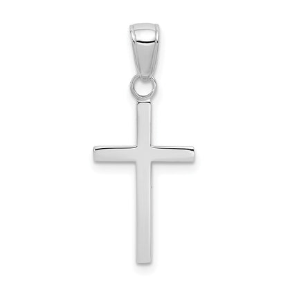 14k White Gold Polished Cross Pendant for Women
