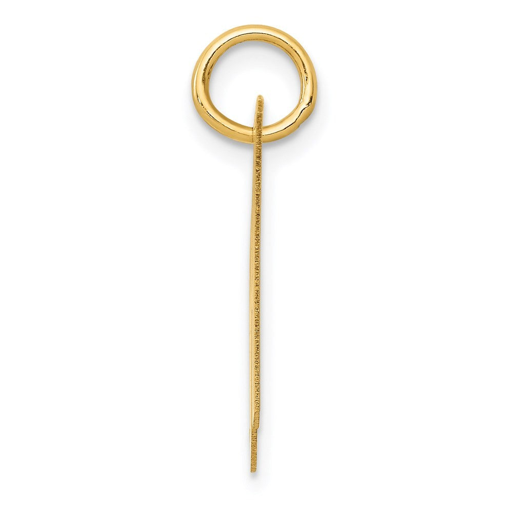 14k Yellow Gold Medium Fancy Script Letter H Initial Charm Pendant
