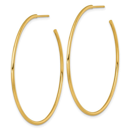 14k Yellow Gold Polished 1.5 x 50mm Solid C-Hoop Earrings