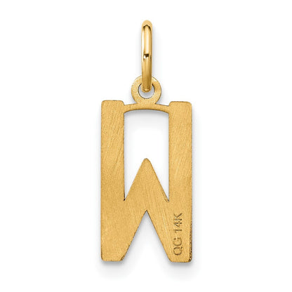 14k Yellow Gold Letter W Initial Pendant for Women