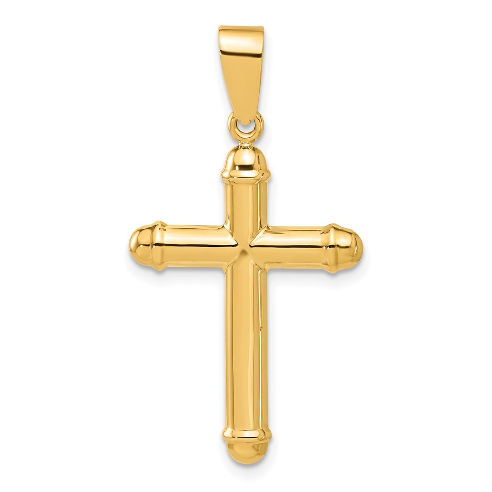 14k Yellow Gold Polished Cross Pendant