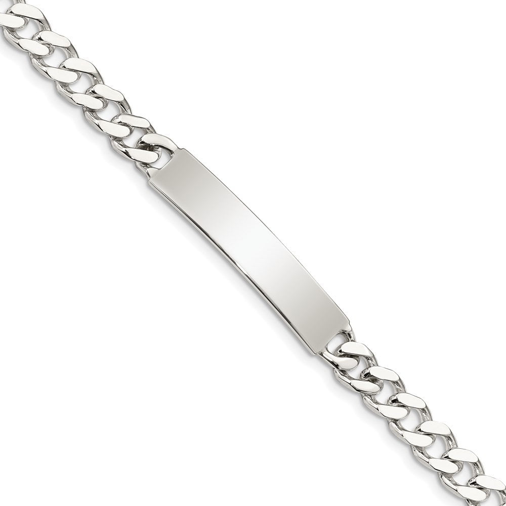 Sterling Silver 8inch Polished Engraveable Curb Link ID Bracelet