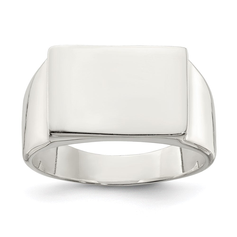 Sterling Silver 11x15mm Closed Back Signet Ring Size 10