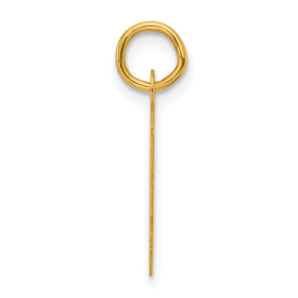 14k Yellow Gold Slanted Block Letter H Initial Charm Pendant for Women