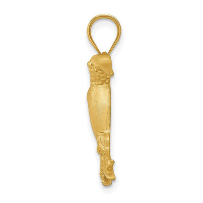14k Yellow Gold Hummingbird Charm Pendant for Women