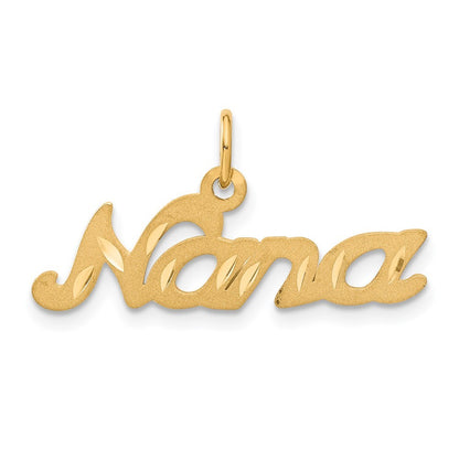 14k Yellow Gold Satin NANA Charm