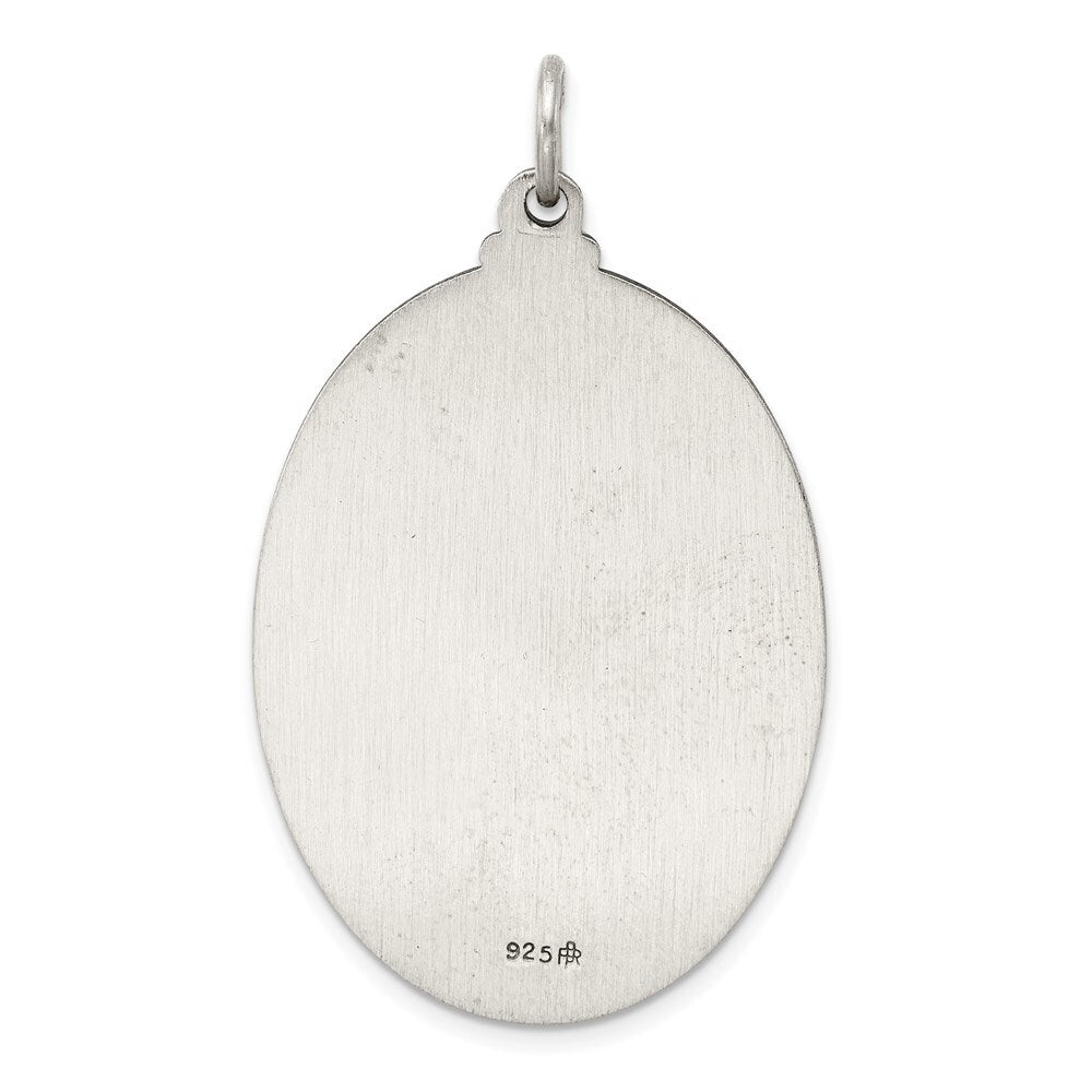 Sterling Silver Antiqued Saint Christopher Medal Pendant