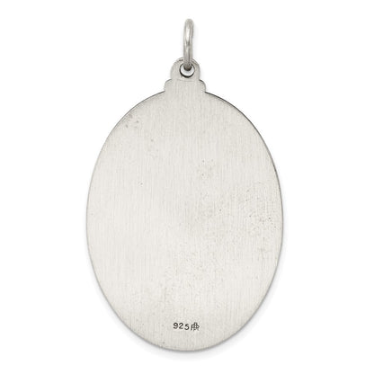 Sterling Silver Antiqued Saint Christopher Medal Pendant