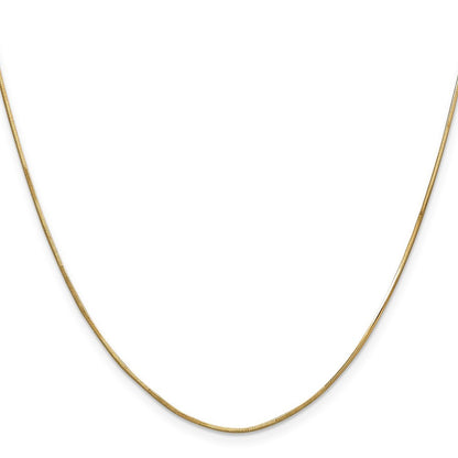 14k Yellow Gold 16 inch .8mm Octagonal Snake Chain Necklace