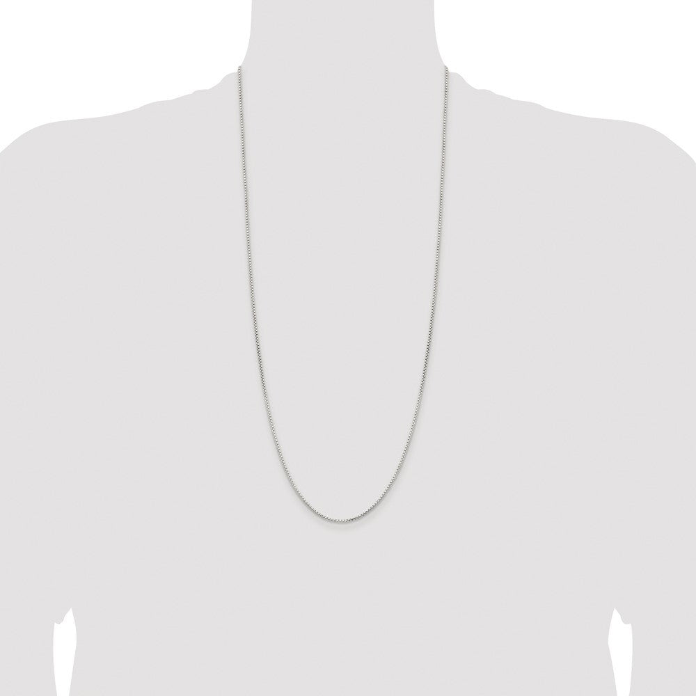 Sterling Silver Rhodium-plated 1.5mm Diamond-cut Round Box Chain