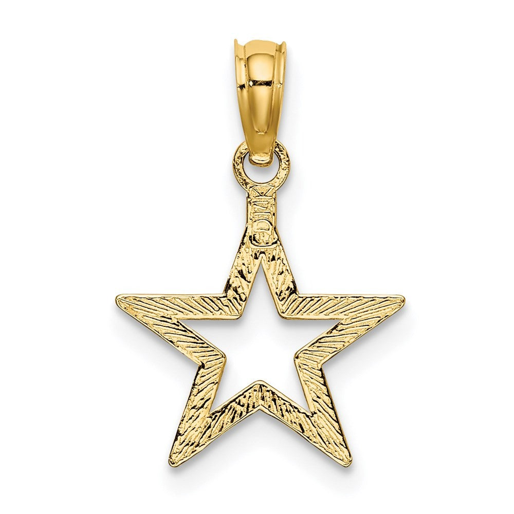 14k Yellow Gold Cut-out Star Charm Pendant