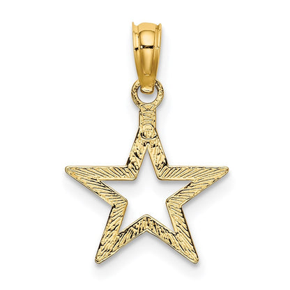 14k Yellow Gold Cut-out Star Charm Pendant