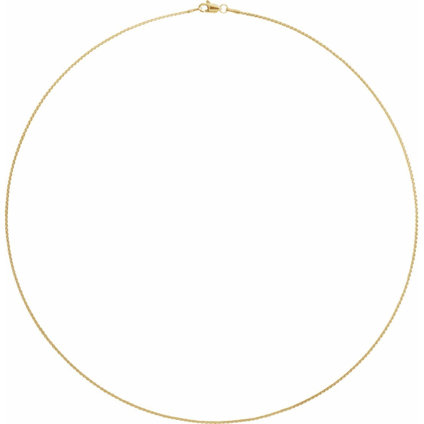 14k Yellow Gold 1 mm Wheat 20" Chain Necklace Fine Gift for Women