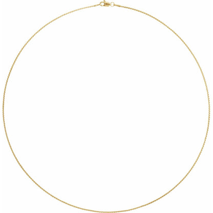 14k Yellow Gold 1 mm Wheat 20" Chain Necklace Fine Gift for Women