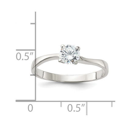 Sterling Silver Cubic Zirconia Ring Size 8