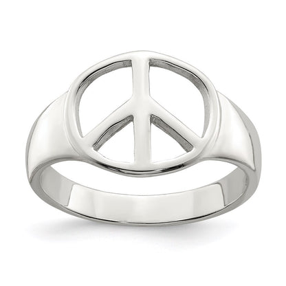 Sterling Silver Peace Sign Ring Size 7