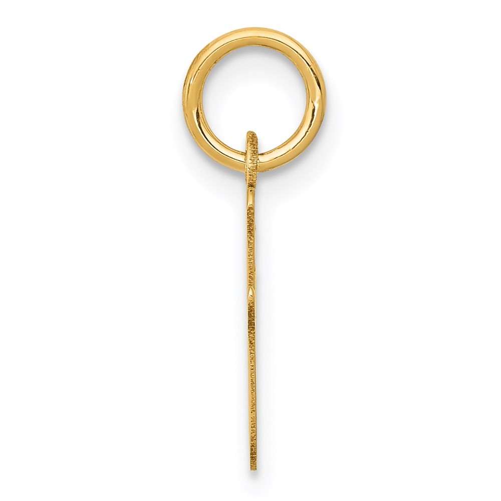 14k Yellow Gold Small Script Letter I Initial Charm Pendant