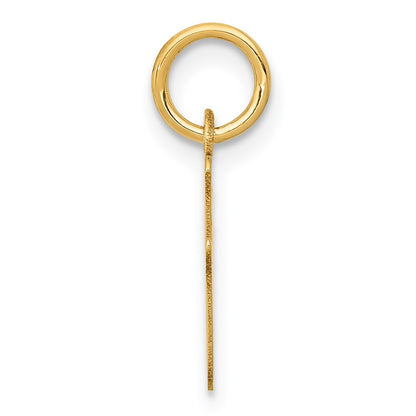 14k Yellow Gold Small Script Letter I Initial Charm Pendant