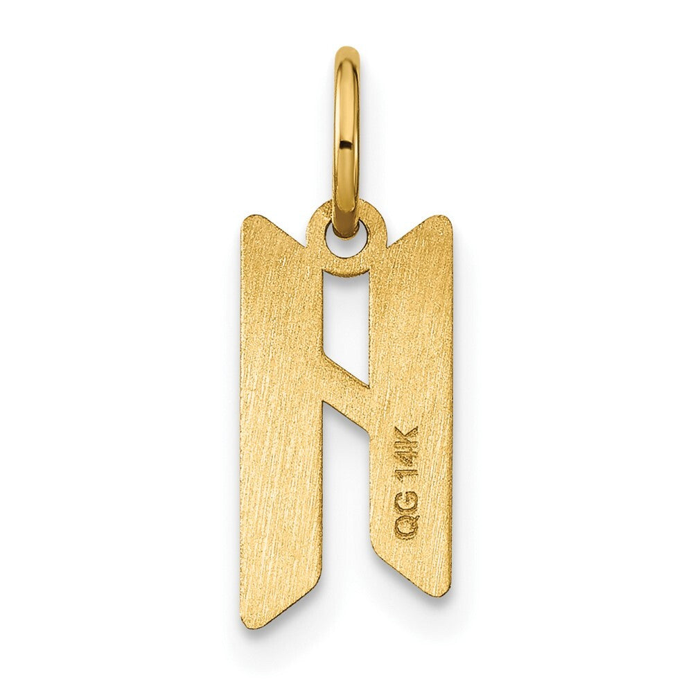 14k Yellow Gold Letter H Initial Pendant for Women