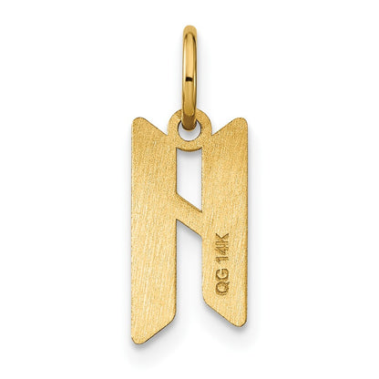 14k Yellow Gold Letter H Initial Pendant for Women