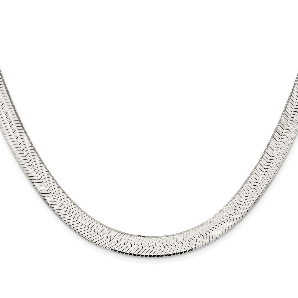 Sterling Silver Rhodium-plated 8.75mm Magic Herringbone Chain Necklace