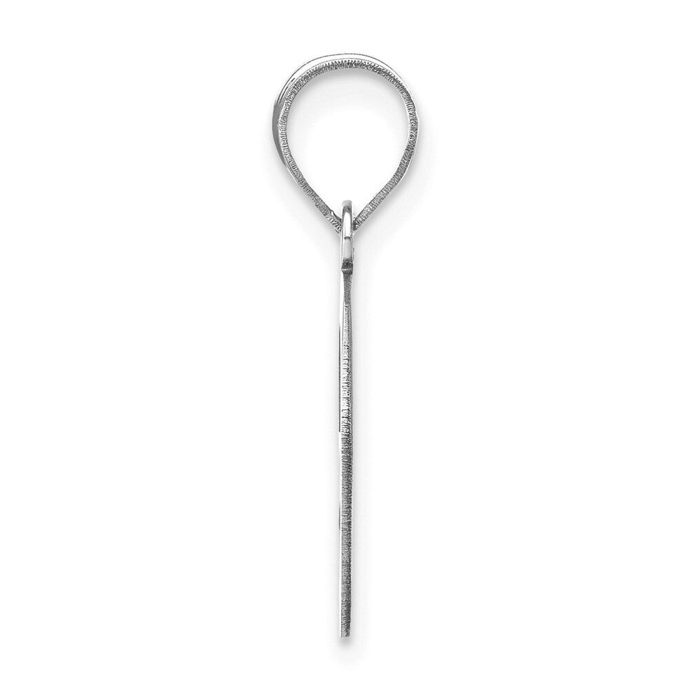 14k White Gold Polished Bubble Letter G Initial Pendant for Women