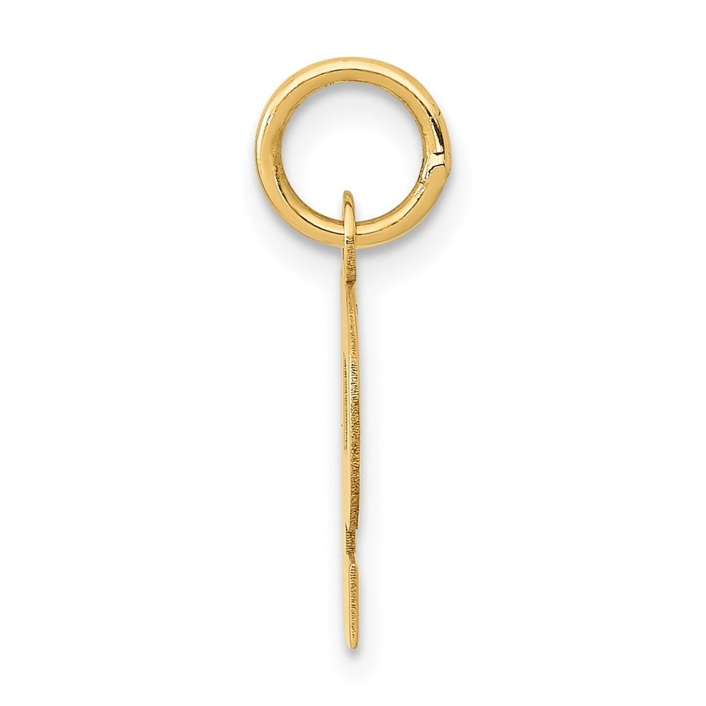 14k Yellow Gold Small Block Letter P Initial Charm Pendant