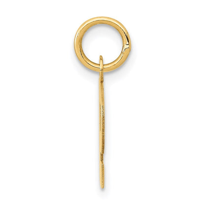 14k Yellow Gold Small Block Letter P Initial Charm Pendant