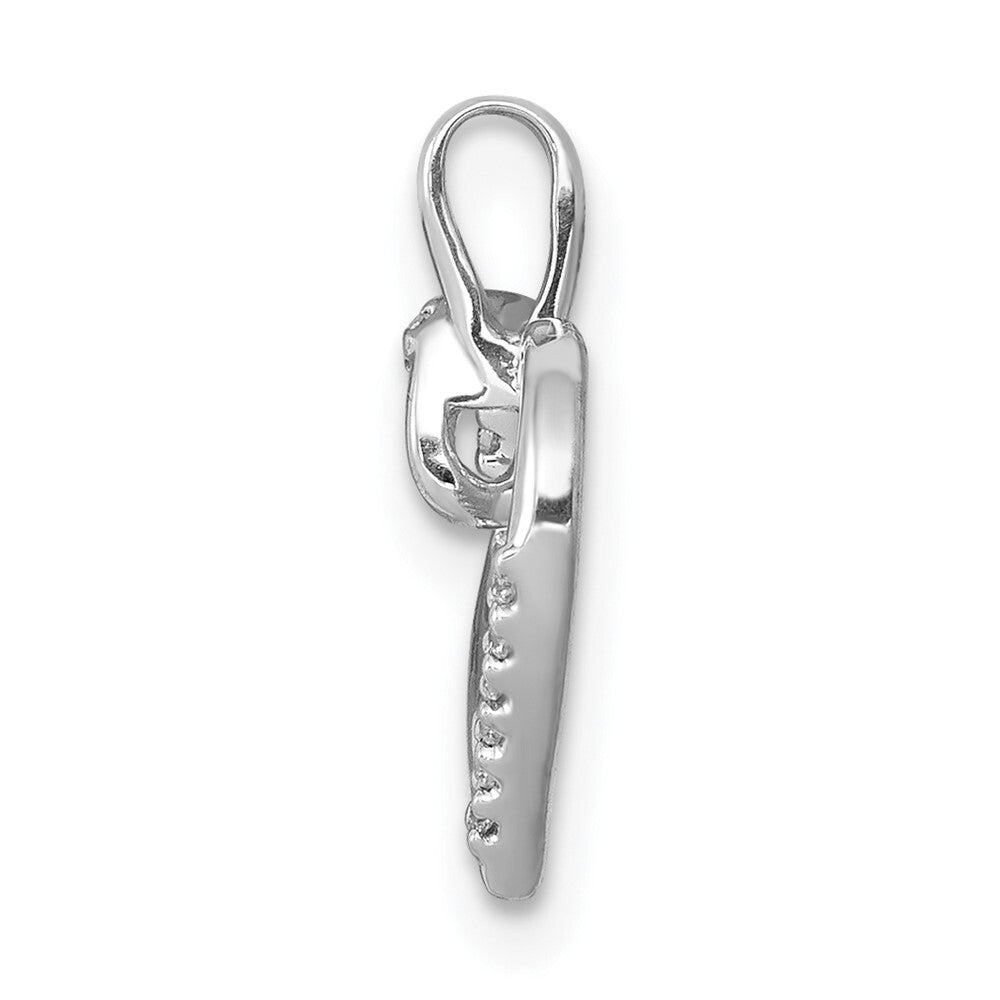 14k White Gold 1/20ct. Diamond Heart Pendant for Women