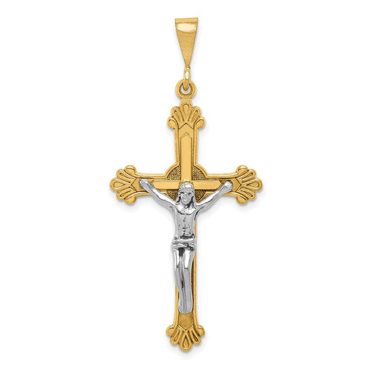 14k Two-tone Gold Crucifix Pendant for Women