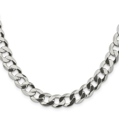 Sterling Silver 9.75mm Flat Curb Chain Necklace
