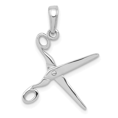 14k White Gold 3-D Moveable Scissors Pendant for Women
