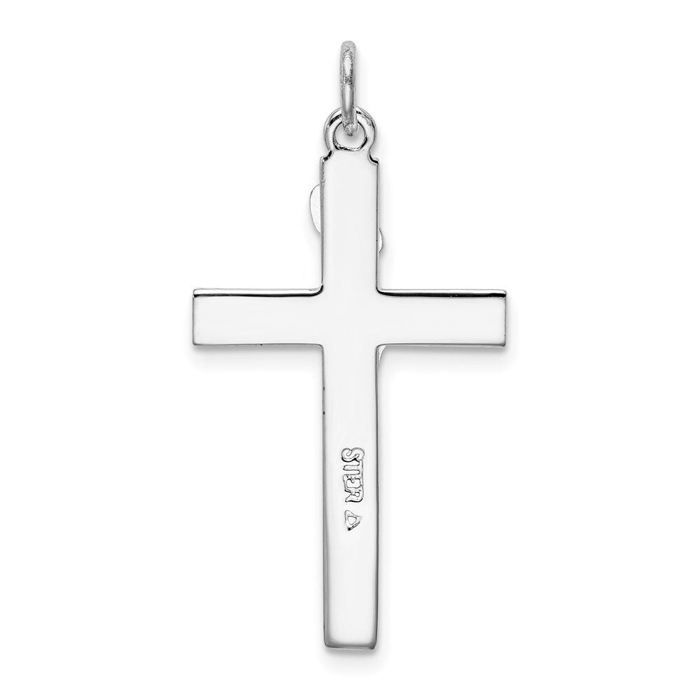 Sterling Silver Rhodium-plated INRI Crucifix Pendant