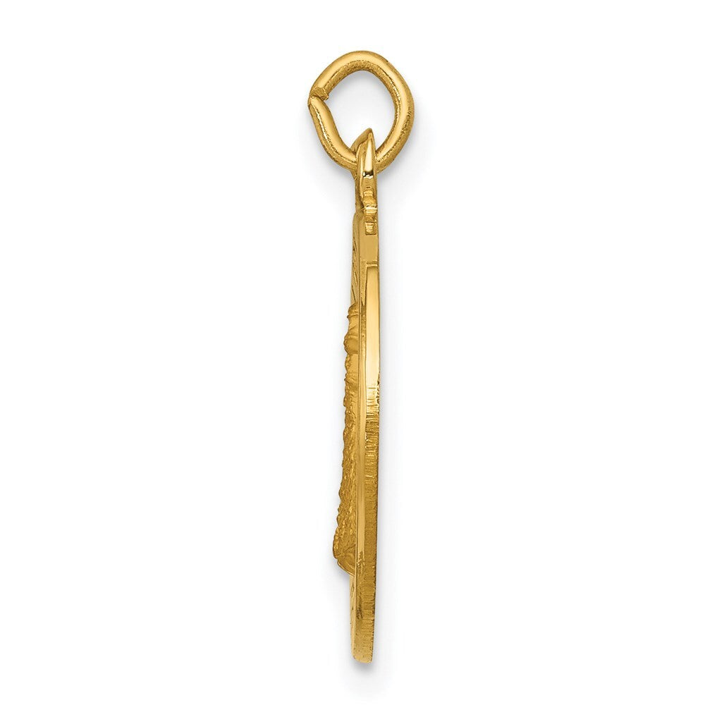 14k Yellow Gold Our Lady of Loreto Medal Charm Pendant for Women