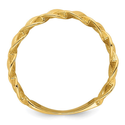 14K Yellow Gold Polished Fancy Braided Ring Size 7