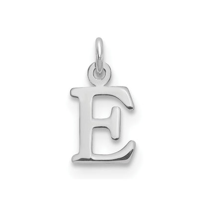14k White Gold Cutout Letter E Initial Pendant for Women