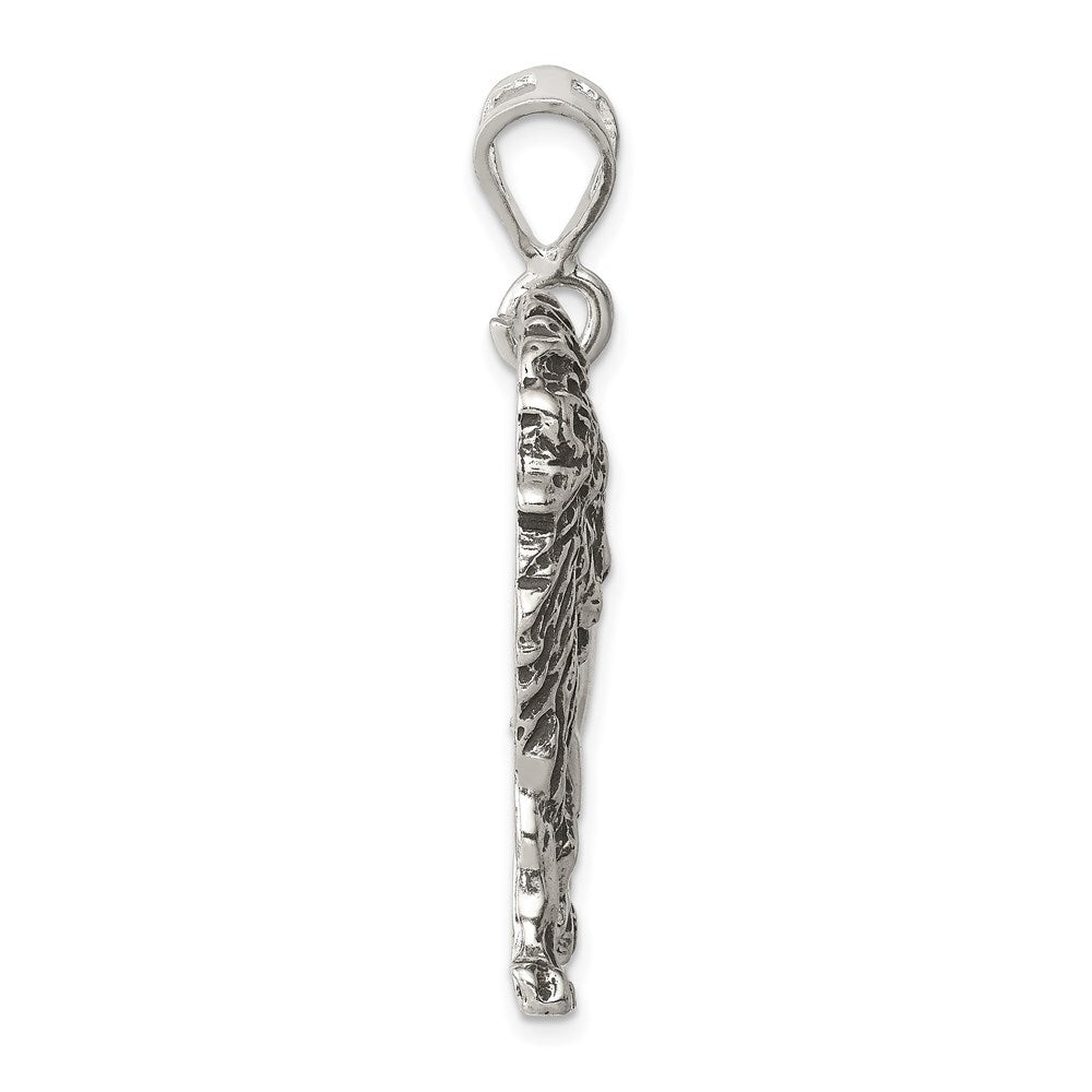 Sterling Silver Antiqued Lion Charm Holiday Gift for Women