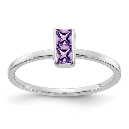 14k White Gold Amethyst Ring Size 7