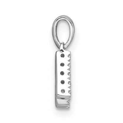 14K White Gold Diamond Letter K Initial with Bail Pendant