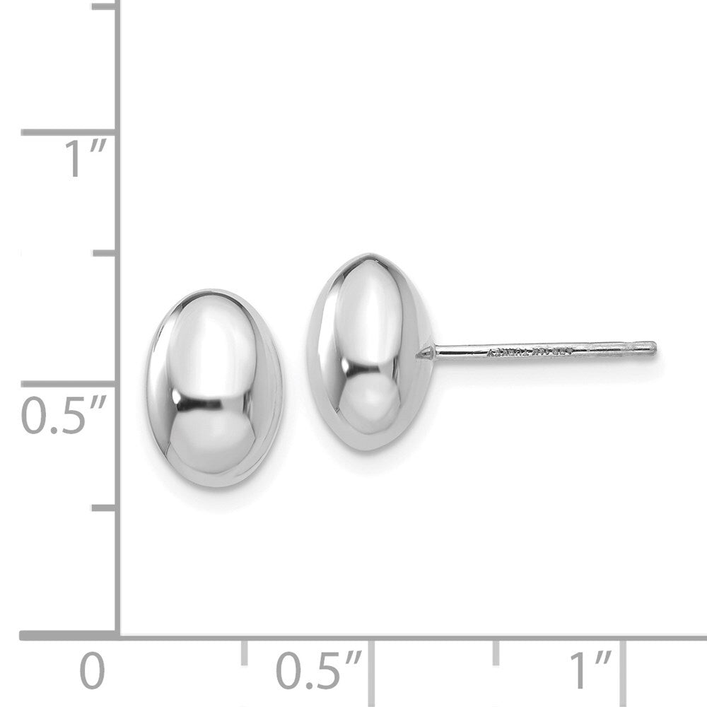 14K White Gold Polished Stud Earrings Gift for Women